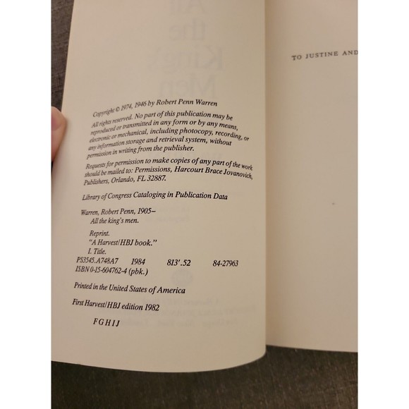 All the King's Men Paperback 1984 by Robert Penn Warren - Picture 8 of 8